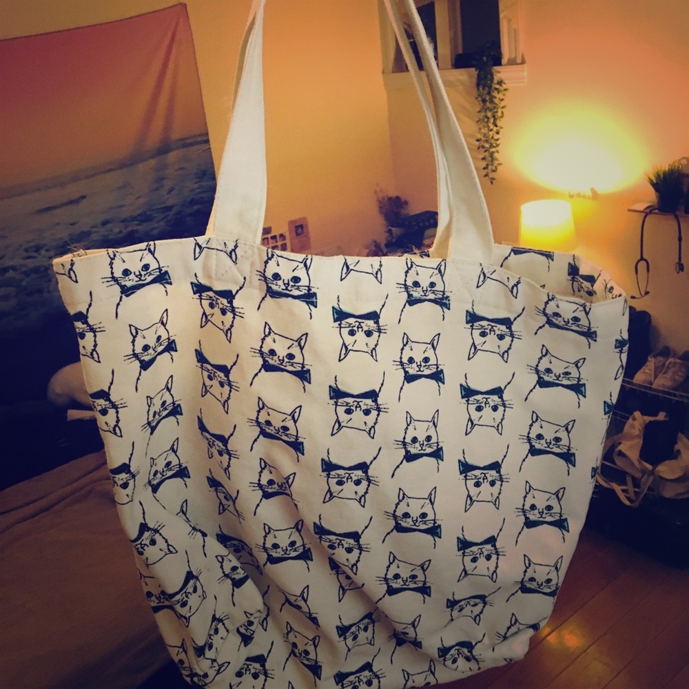 Cute Cat Print Tote
